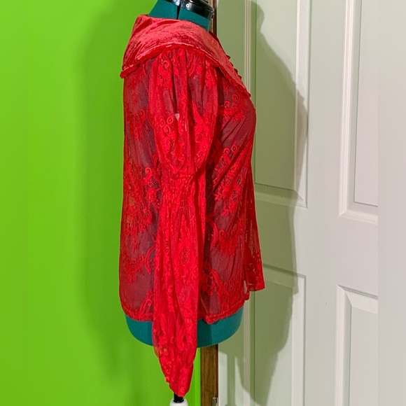 Killstar Bite Tonight Long Sleeve Top Scarlet NWOT - Picture 4 of 9